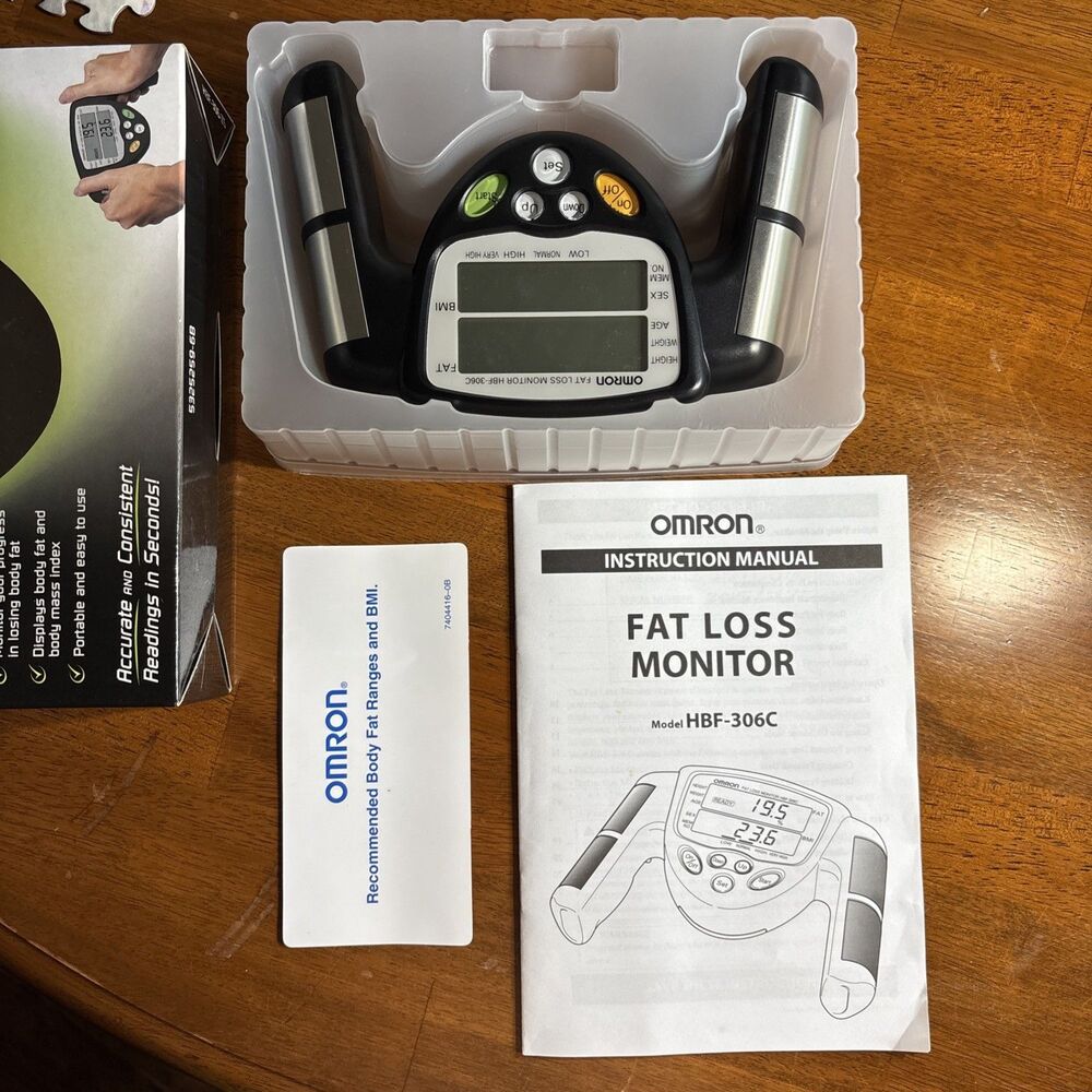 Omron Fat Loss Monitor Handheld HBF-306C Body Analyzer Black Used Once